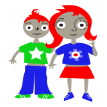 Boy and girl illustration